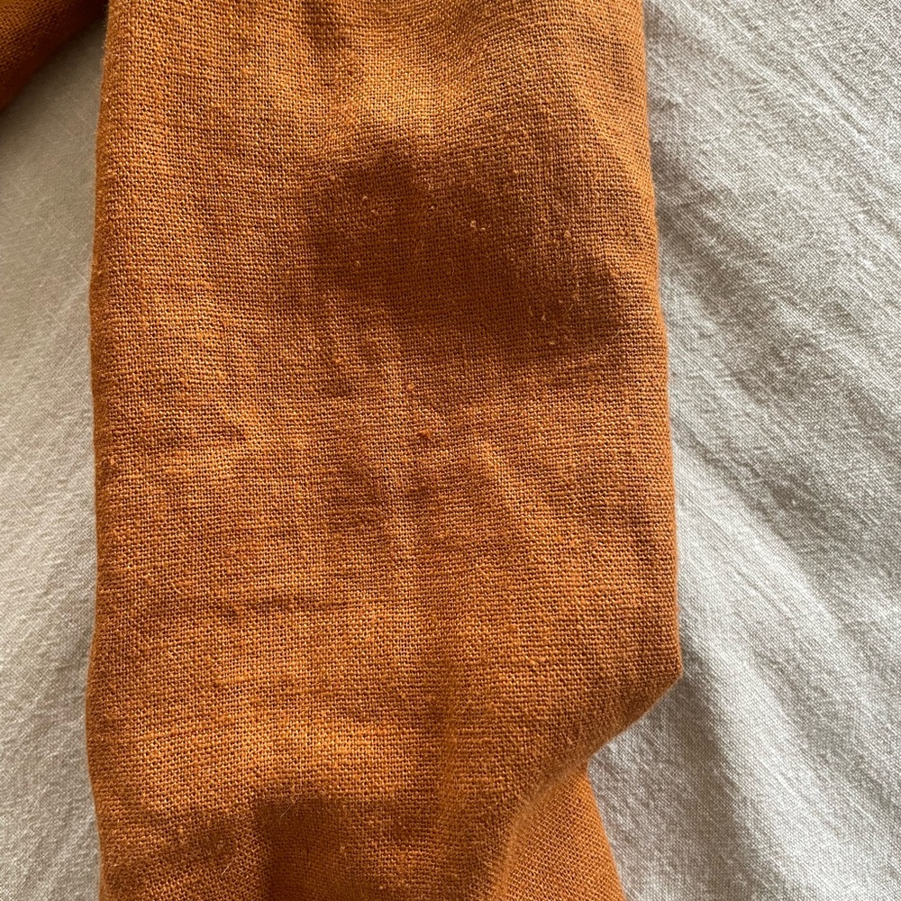 Women's Linen Rust Jacket - Picture 5 of 5